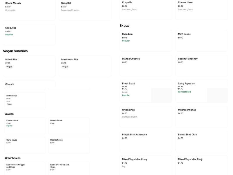 Curry Kitchen Takeaway & BYOB Eatery Menu