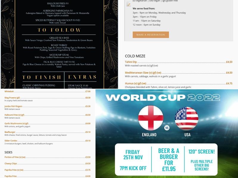 The Crab & Beacon Menu