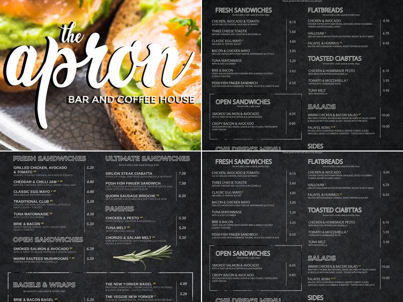 The Apron Bar and Coffee House Menu