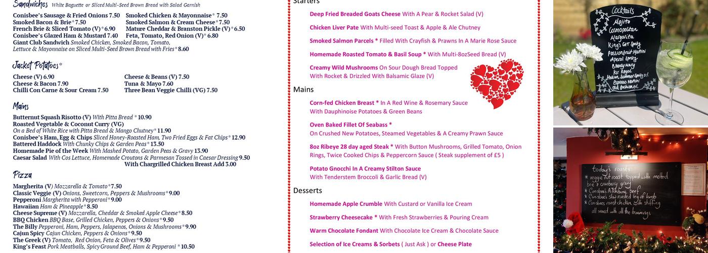 The King William Ⅳ Pub Menu