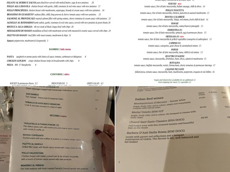 La Meridiana Menu