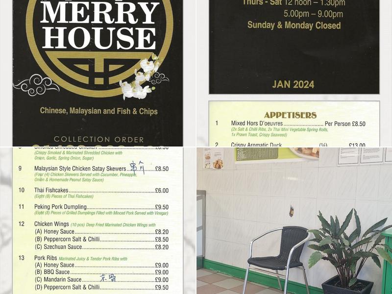 Merry-House ChineseTakeaway Surrey | Malaysian | Fish & Chips Menu