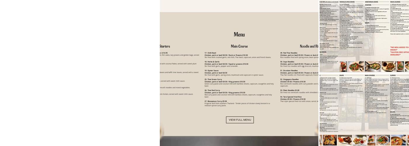 Tara Bar and Restaurant Menu