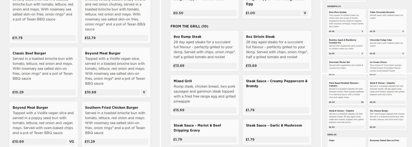 The Gardenhall Inn Menu