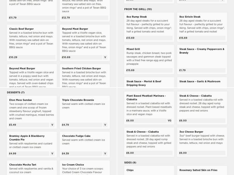 The Gardenhall Inn Menu