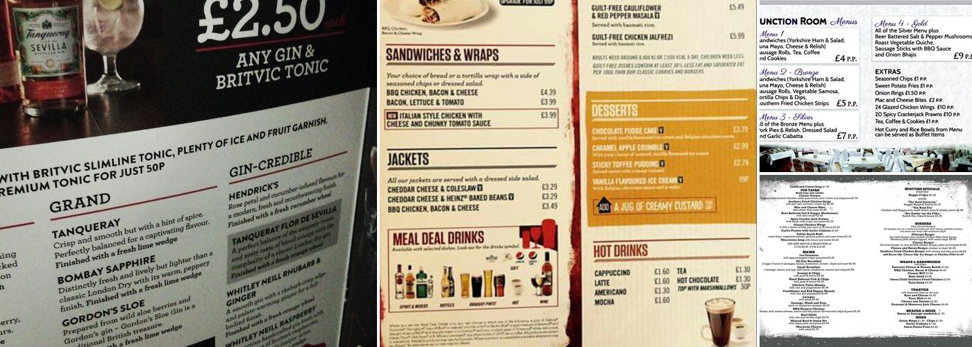 Bonnie Prince Charlie Menu