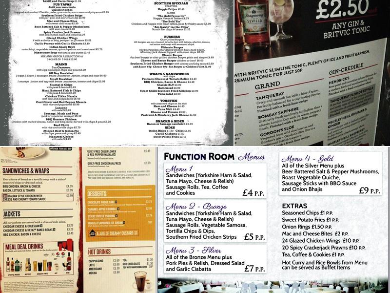 Bonnie Prince Charlie Menu