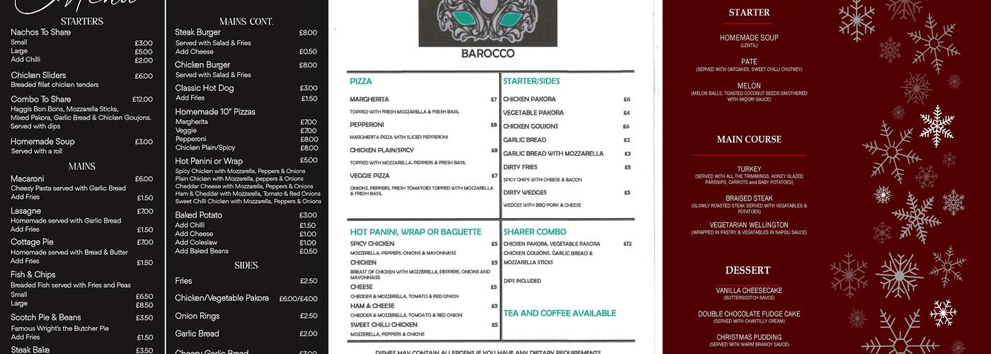 Barocco Menu