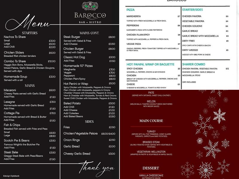 Barocco Menu
