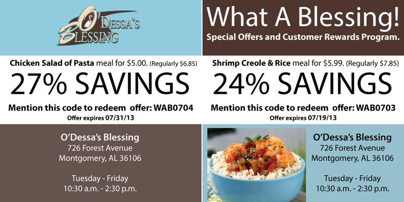 O'Dessa's Blessings Menu