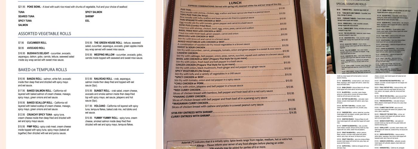 Railroad Thai Menu