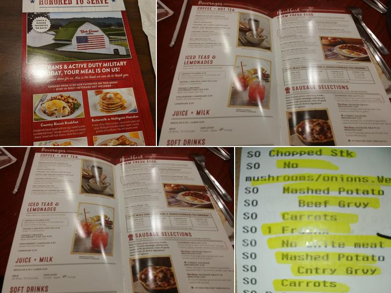Bob Evans Menu