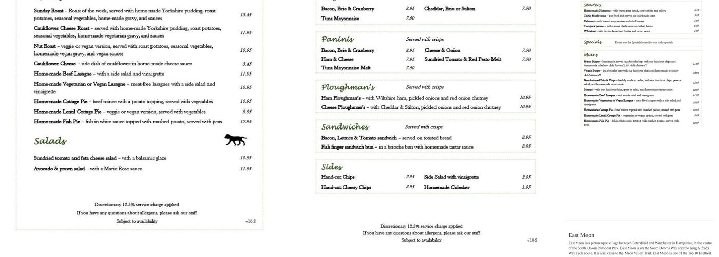 The Izaak Walton - Pub, Cafe, Garden Menu