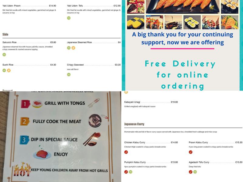 Sakura Yakiniku Menu