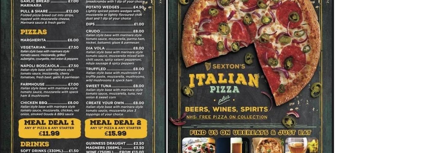 Sextons Bar Menu