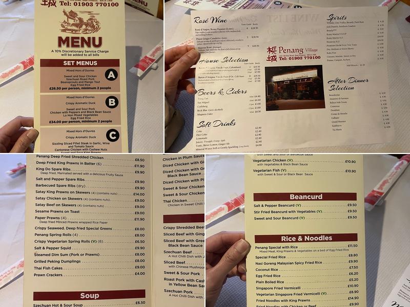 Penang Village Restaurant Menu