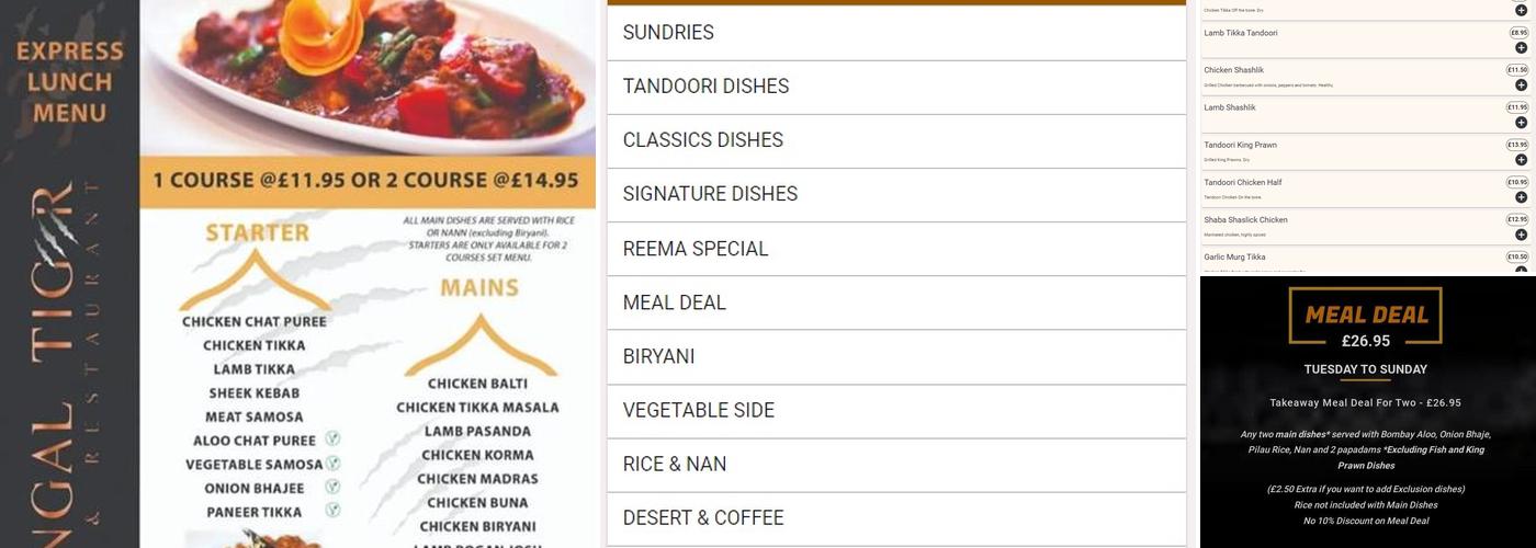 Reema Restaurant Menu