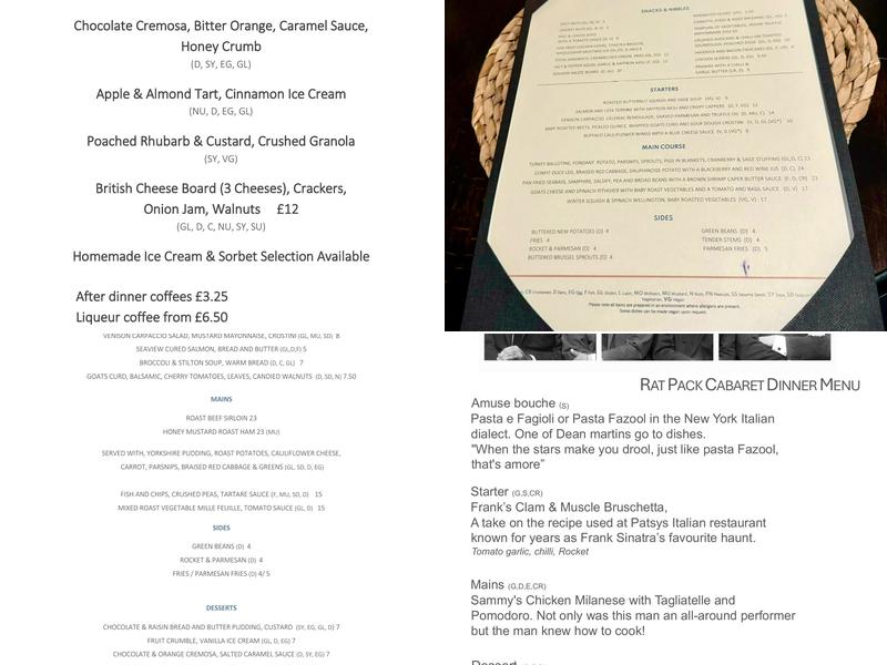 The Seaview East Preston Menu