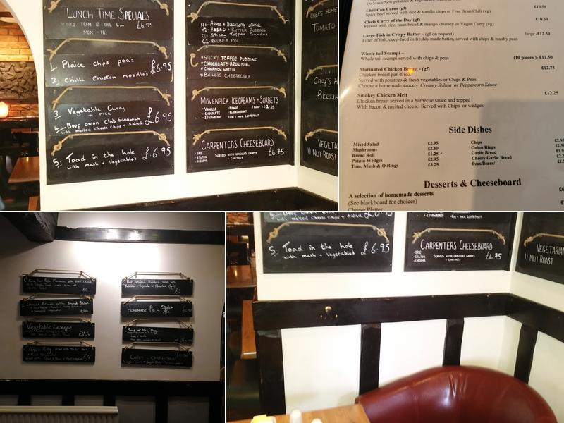 Carpenters Arms East Winch Menu