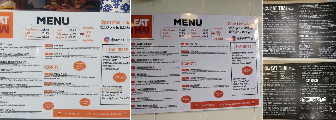 strEAT THAI Menu