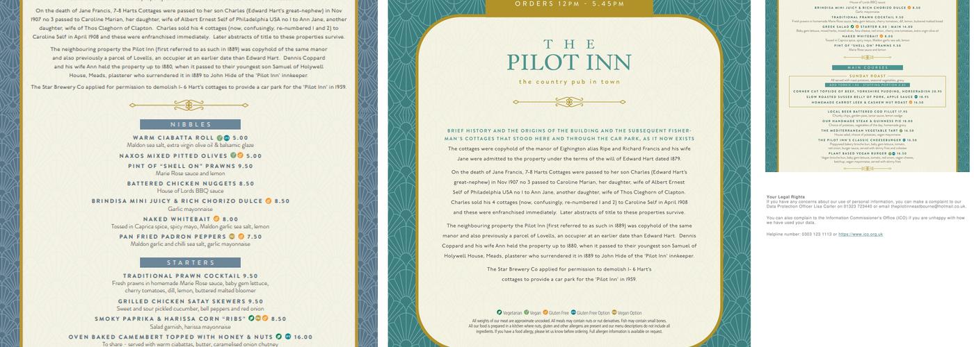 The Pilot Inn Menu
