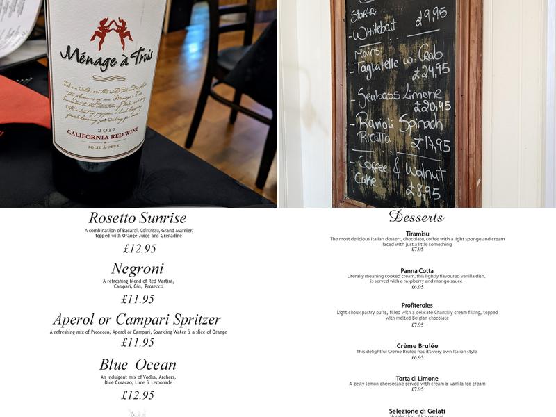Rosetto Menu