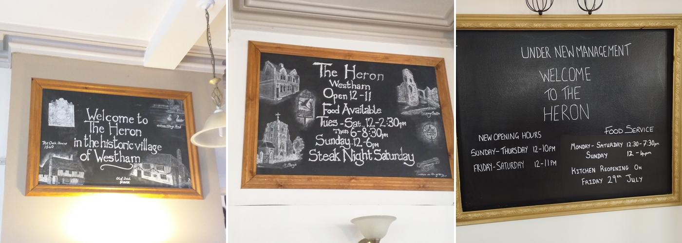 The Heron Menu