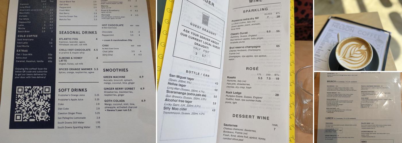 Nelson Coffee - The Roastery (Eastbourne) Menu