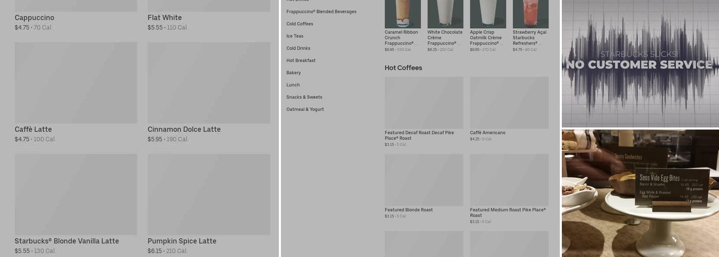 Starbucks Coffee Company Menu