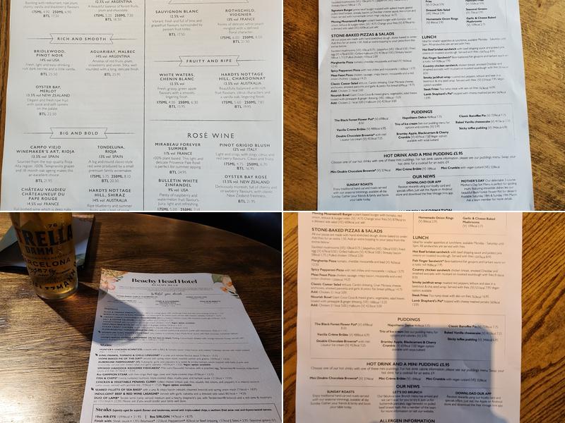 The Beachy Head Menu