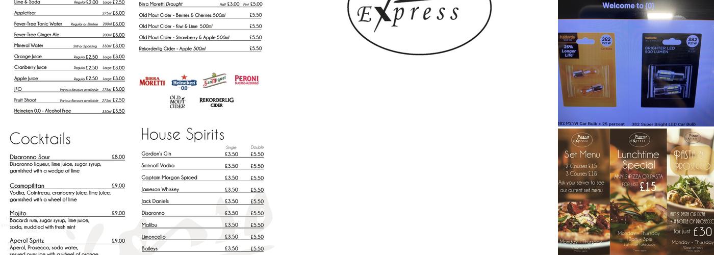 Picasso Express Ltd Menu