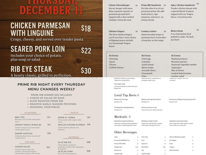 The Wagon Box Menu