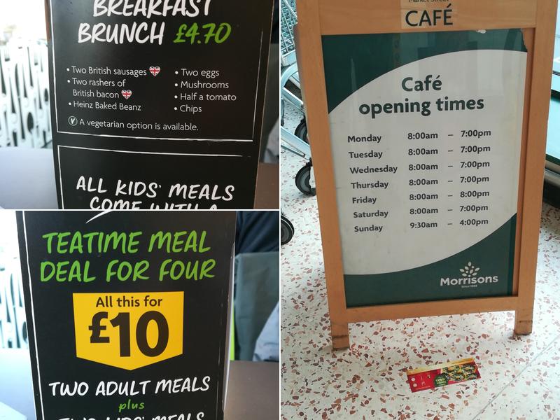 Morrisons Cafe Menu