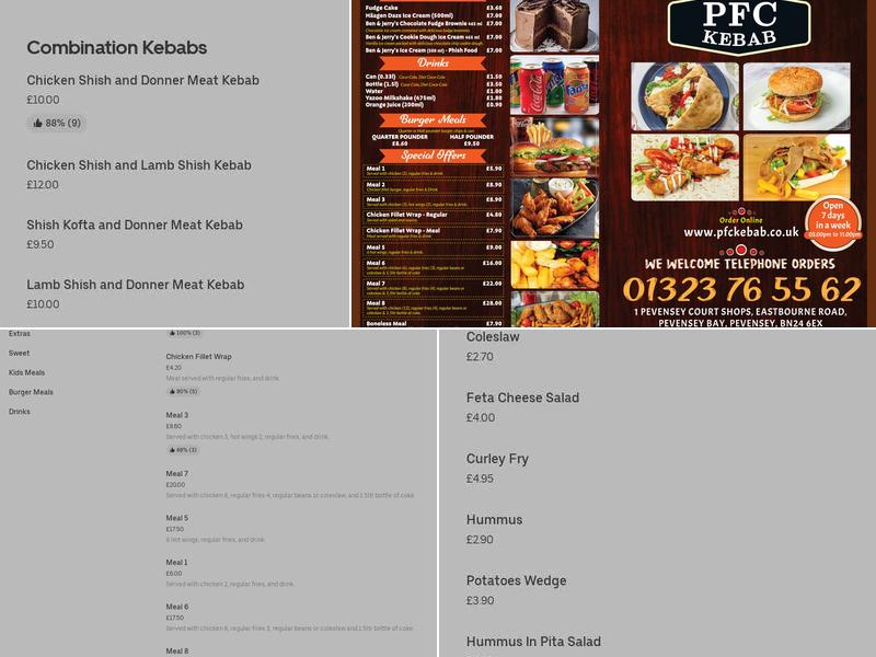 PFC Kebab Menu