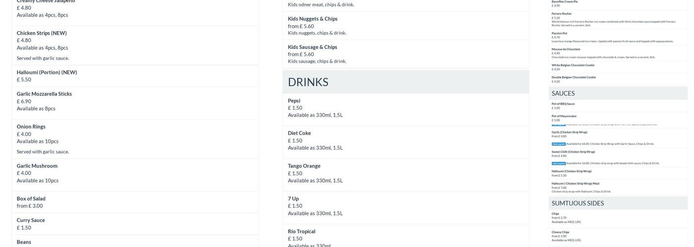 Broadway Pizza & Kebab Eastbourne Menu