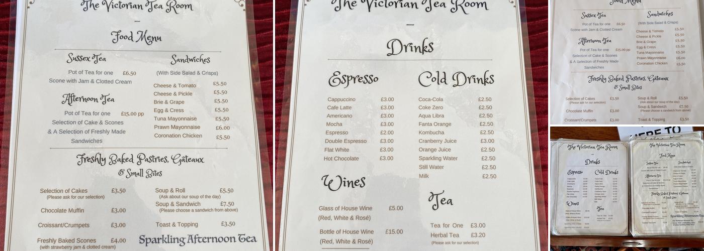 The Victorian Tea Rooms Menu