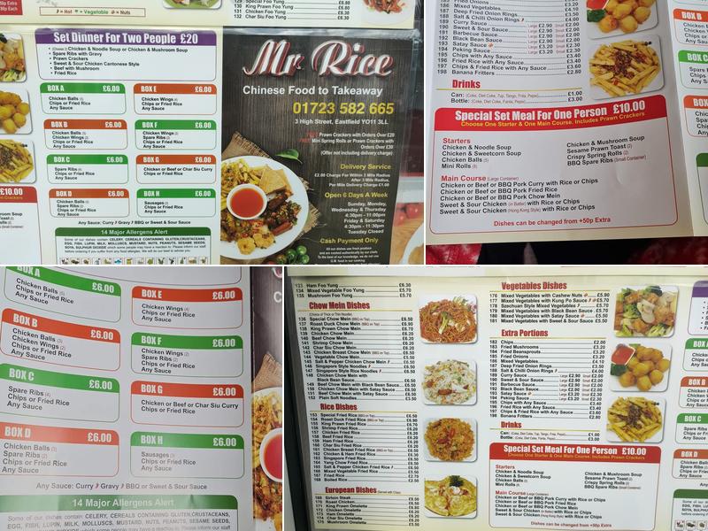 Mr.Rice Menu