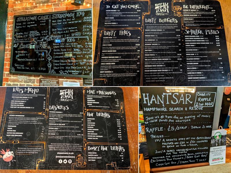 Steam Town Brew Co. Menu