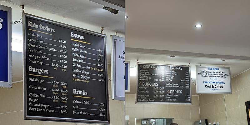 Sonny's Traditional Fish & Chips Menu