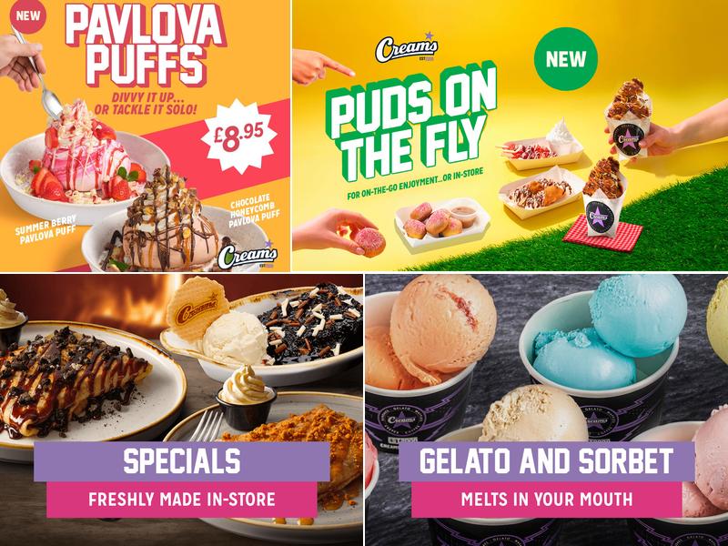 Creams Cafe Eastleigh Menu