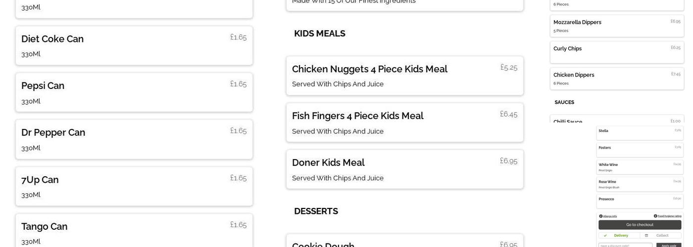 Must Have Fairoak Menu