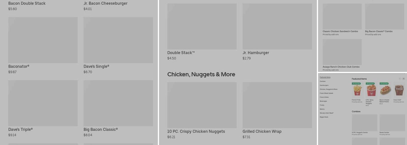 Wendy's Menu