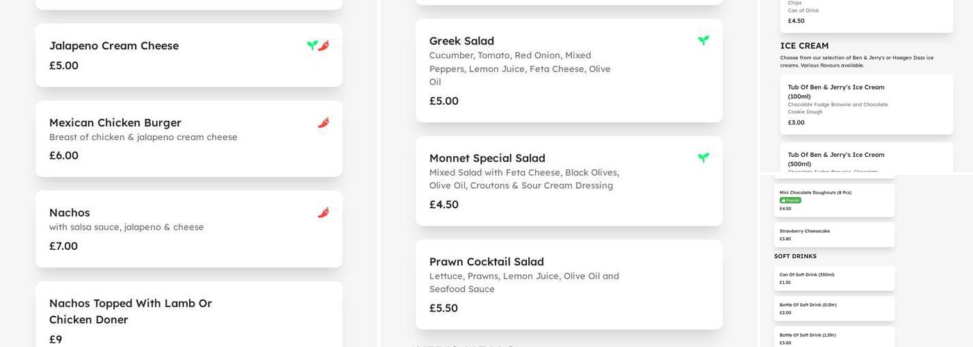 Monett Kebab and Pizza Menu