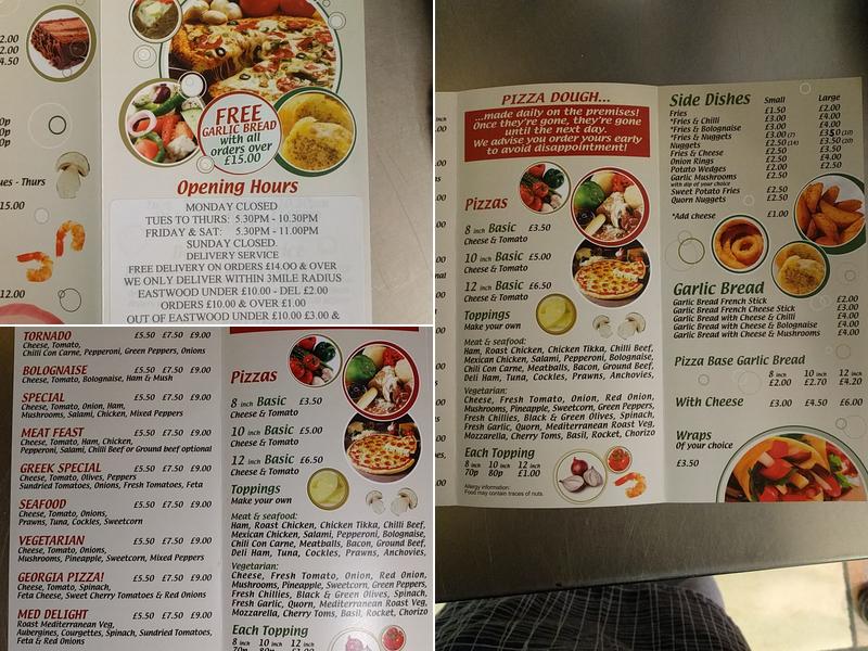 Pizza Paz Menu