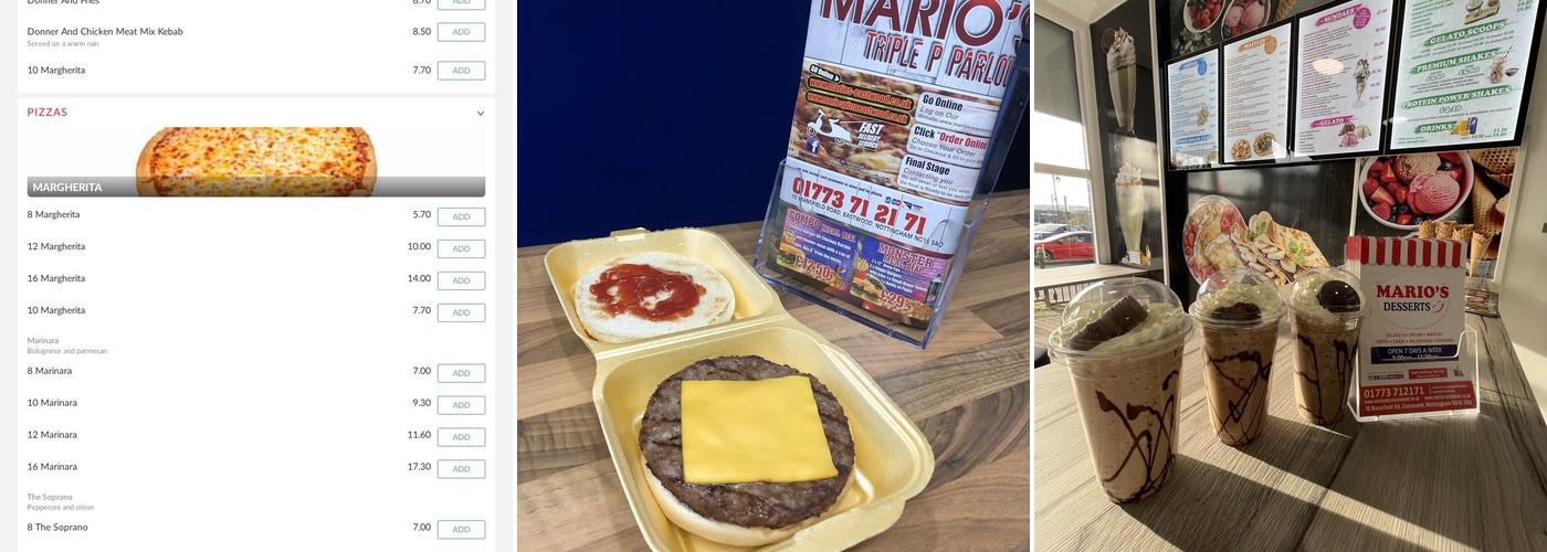 Mario's Pizza & Desserts Menu