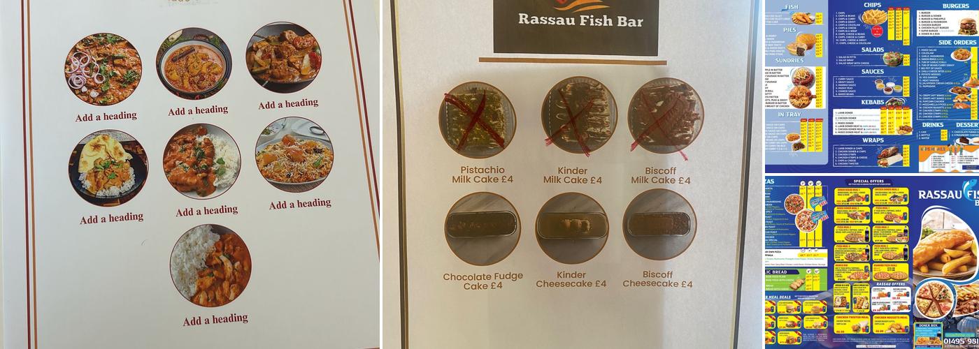 Rassau Fish bar Menu