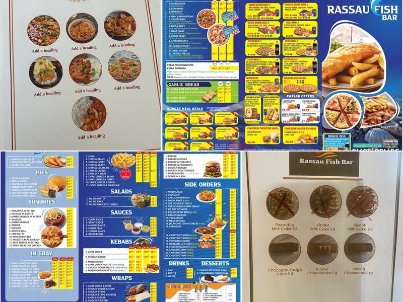 Rassau Fish bar Menu