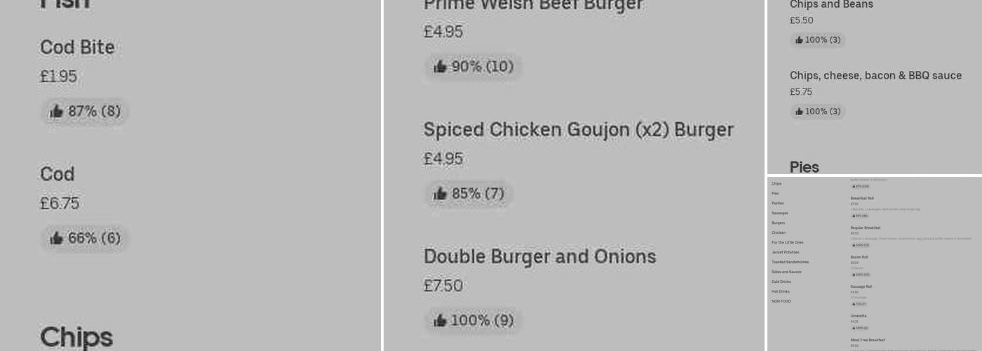 Traditional Fish Chips Pizza Menu