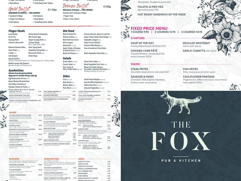 The Fox Pub & Kitchen Menu