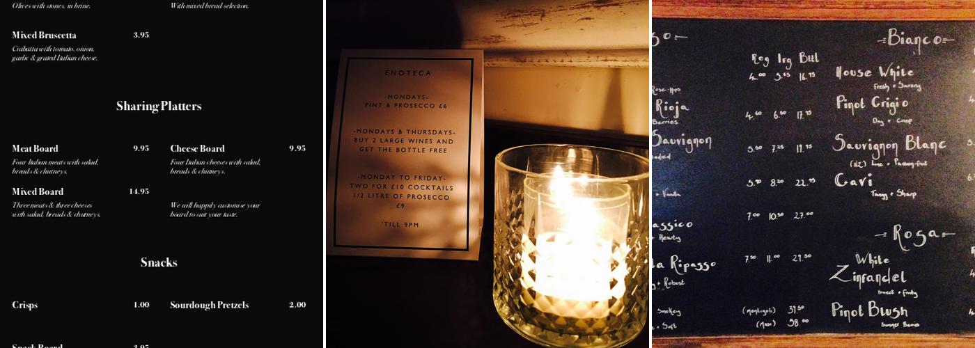 Enoteca Menu